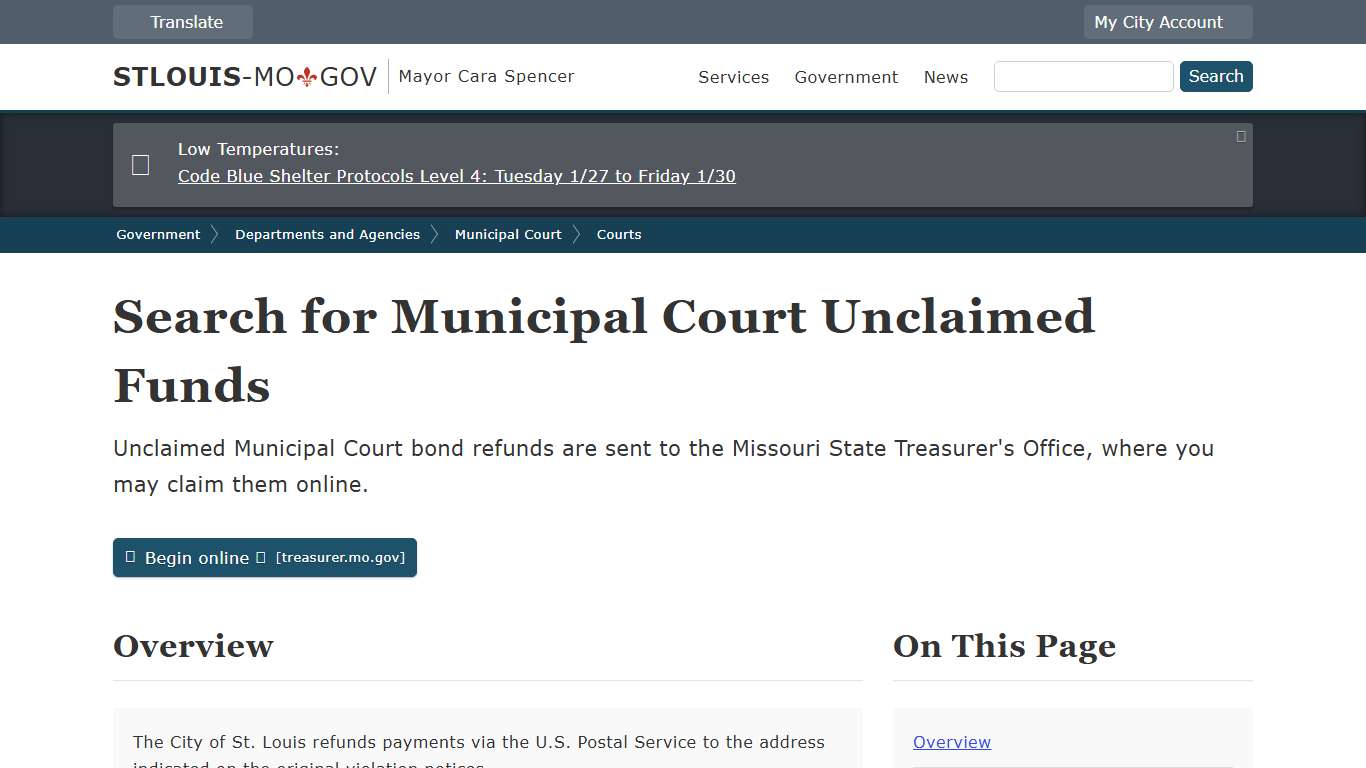 Search for Municipal Court Unclaimed Funds